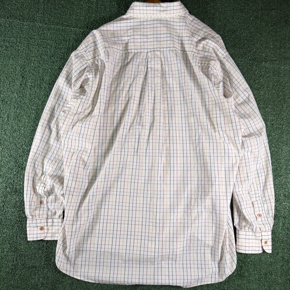 Gitman Bros Button Down Mens 2XL White Tattersall Check Long Sleeve Shirt - Picture 2 of 8